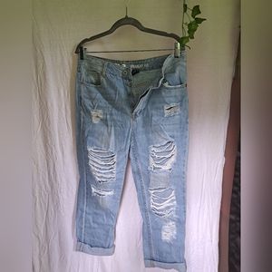 High rise ripped mom jeans